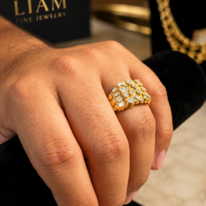 Diamond Cut Gold Ring